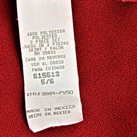 MY MICHELLE Mini Pencil Skirt Front Slit Vanishing Waistband Red Juniors Sz 5/6 - Picture 7 of 7